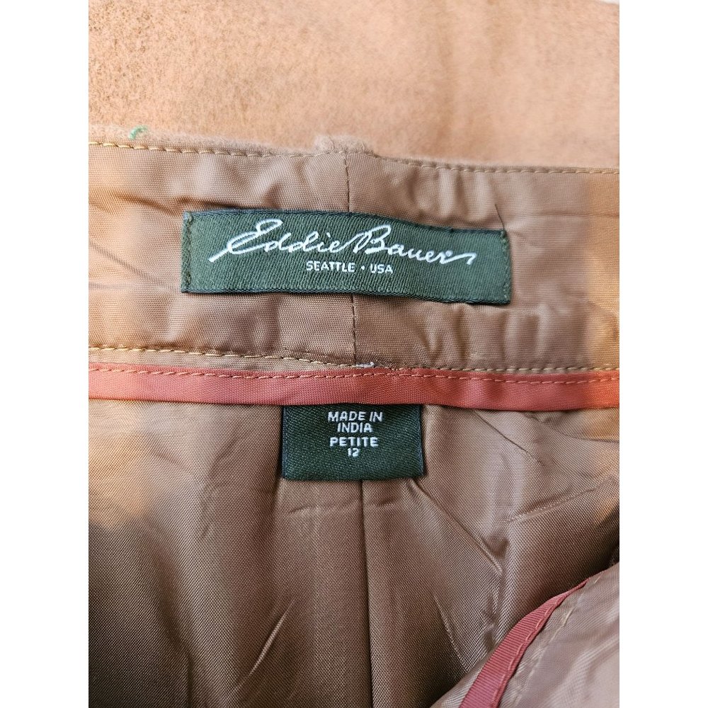 Eddie Bauer Wool Blend Mercer Fit Button Front Short Skirt Women 12P W/Pockets - Picture 9 of 10